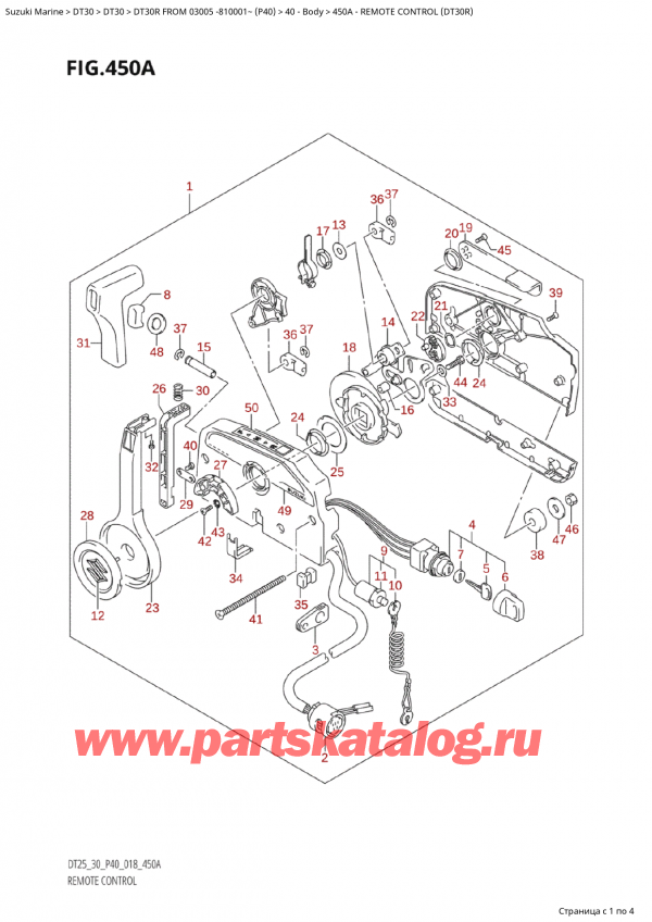  ,   ,  Suzuki DT30R S / L FROM 03005-810001~  (P40) - 2018, Remote Control (Dt30R) /   (Dt30R)