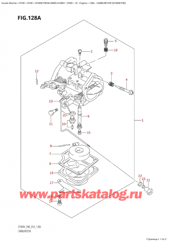  ,  , Suzuki Suzuki DT40W S / L FROM 04005-410001~  (P40) - 2014  2014 , Carburetor (Dt40W:p40)