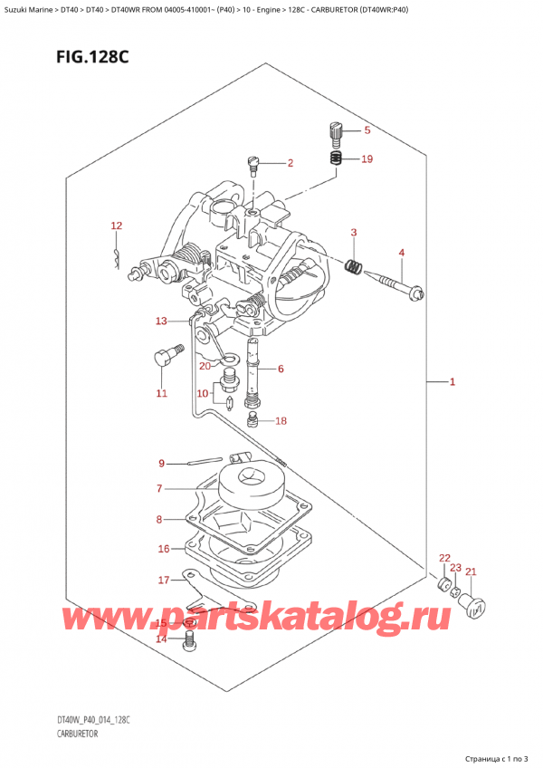  ,   , SUZUKI Suzuki DT40WR S / L FROM 04005-410001~ (P40) - 2014, Carburetor (Dt40Wr:p40) -  (Dt40Wr: p40)