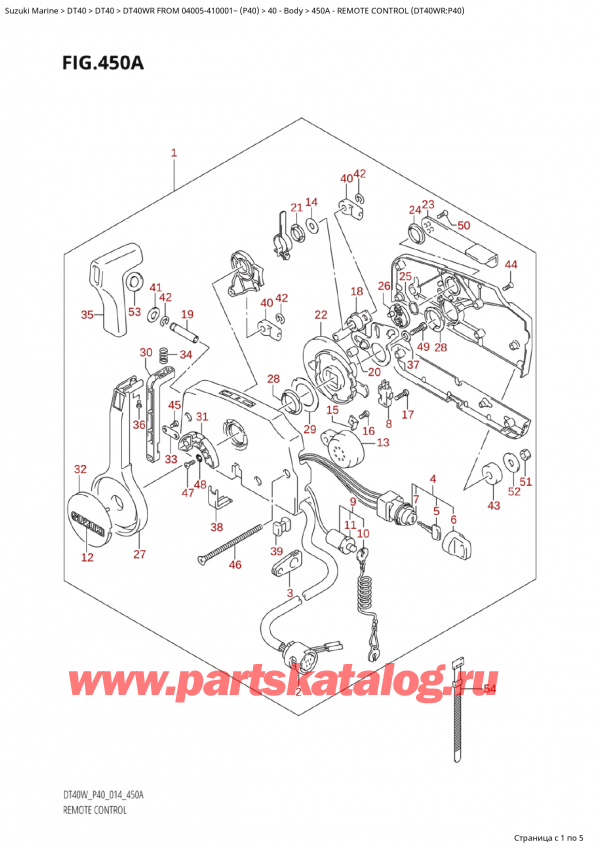 �������������, �� �����, ������ Suzuki DT40WR S / L FROM 04005-410001~ (P40) - 2014 ������ 2014 ����, Remote Control (Dt40Wr:p40)