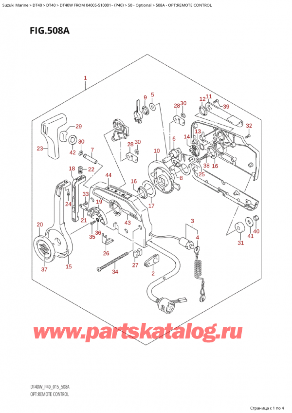   ,   , Suzuki Suzuki DT40W S / L FROM 04005-510001~ (P40 015)   2015 , Opt:remote Control