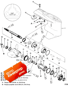 Gear Hsg (prop Shaft) (std Rotation) (s/n-0g438000, Up) (�������� Hsg (prop Sha �����) (std Rotation) (s / n-0g438000, ����))