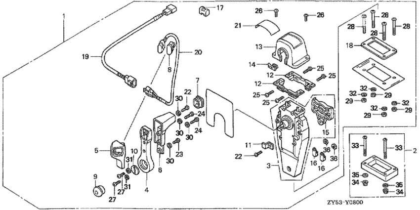 ��������� HONDA BF135A4 - Remote Control (top Mount Single Type) (right) - ������������� ���������� (���������, ������, ������ ������)