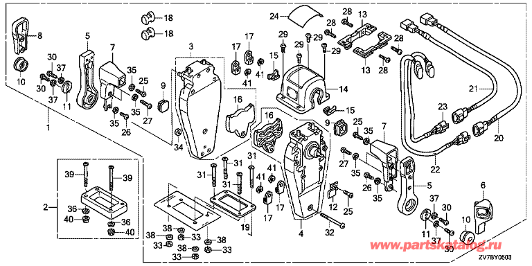  4-  BF30DK2 - Fop-5-3  (   ) (.) / Fop-5-3 Double Type Remote Control Top Mount (Left)