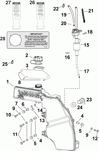 ��������� EVINRUDE E40DGTLAGA  - oil Tank & Pump