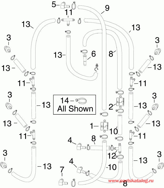  EVINRUDE E300DCXAAA  - C������ ������������ ����� - oil Recirculation System