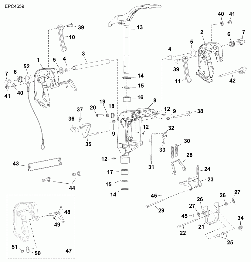 ����� Evinrude B30MRLABB  - swivel Bracket