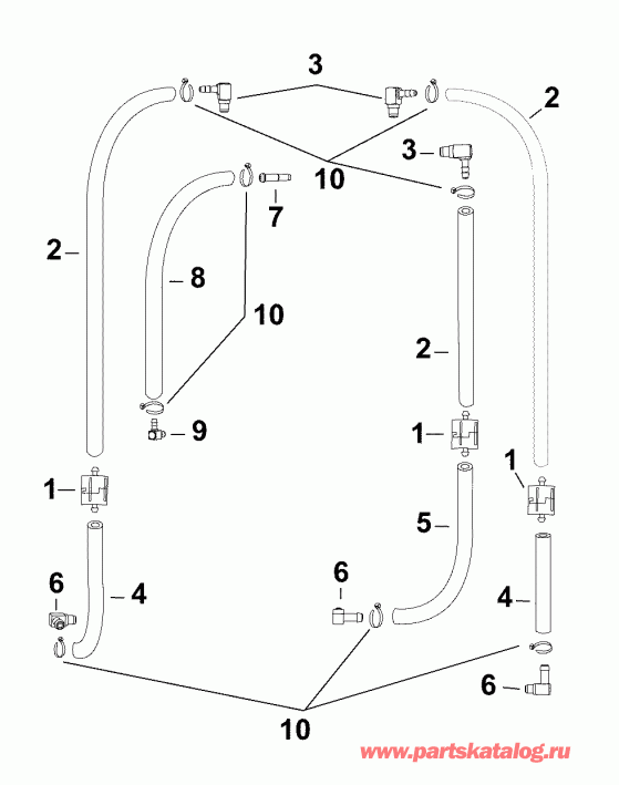 ��������� ����� Evinrude E130DCXABA  - C������ ������������ ����� / oil Recirculation System