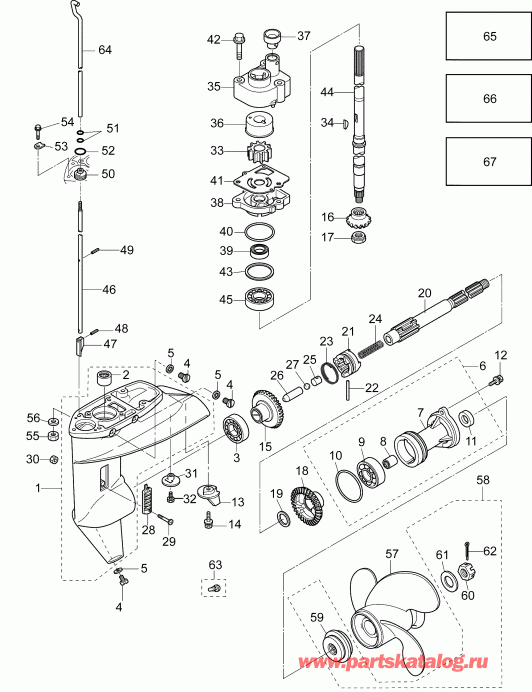  ������� E15RGL4ABA  - �������� Assembly - gearcase Assembly