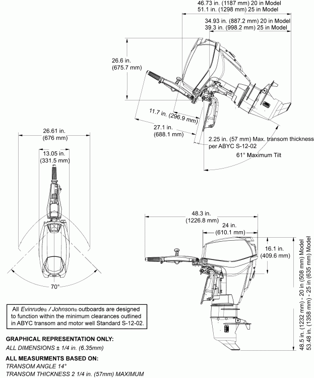 ����� EVINRUDE E25DTSLABA  - Power Tilt, Tiller Steer - ���������� ��������, Tiller Steer