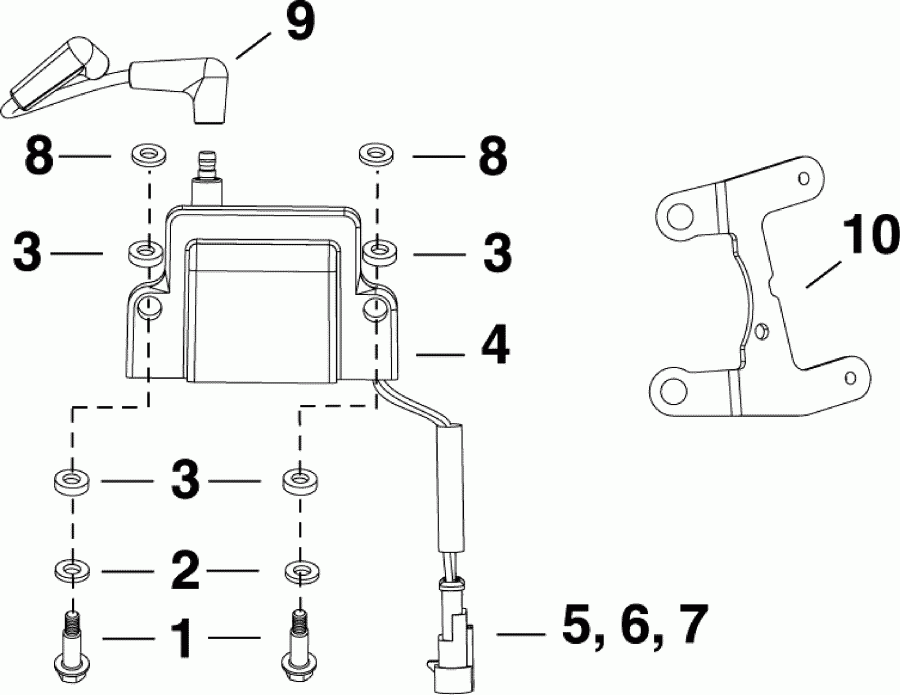 ��������� ��������� EVINRUDE E25TESLABB  - ������� ��������� / ignition Coil