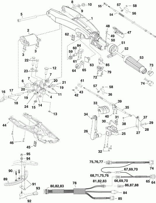 ��������� EVINRUDE E30DTSLABA  - ������� (����� �������) / tiller Arm