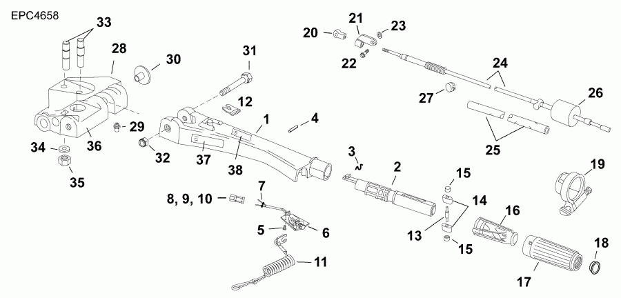 ����� Evinrude E30MALABB  - tiller Arm - ������� (����� �������)