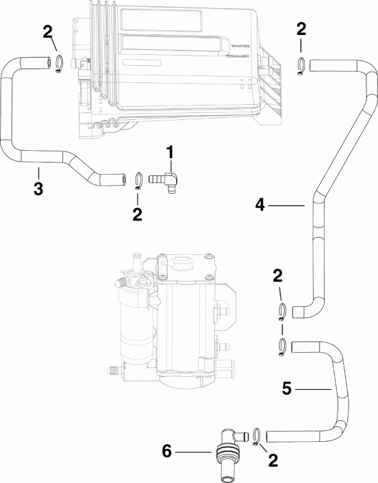 ����� EVINRUDE E115DHXAFA  - ������ ���������� - cooling Hoses
