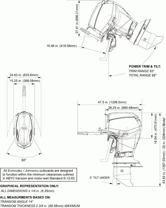 ��������� �������� ����� Evinrude E40DRLAFA  - ������� ������� (dr) / profile Drawing (dr)