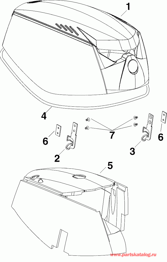 ��������� EVINRUDE E50DPLAFB  - ������ ��������� (�����) / engine Cover