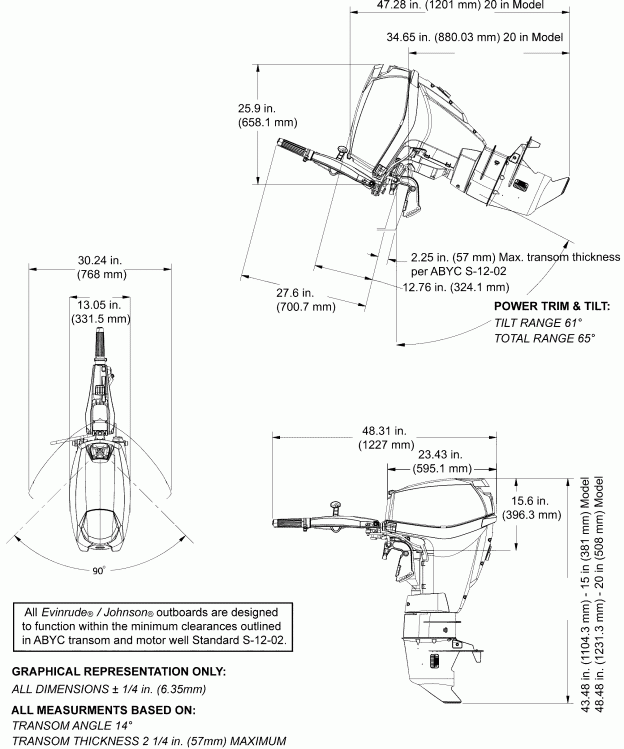 �������� ����� Evinrude E30DRLIIR  - Manual Tilt, Tiller Steer / ������ Tilt, Tiller Steer
