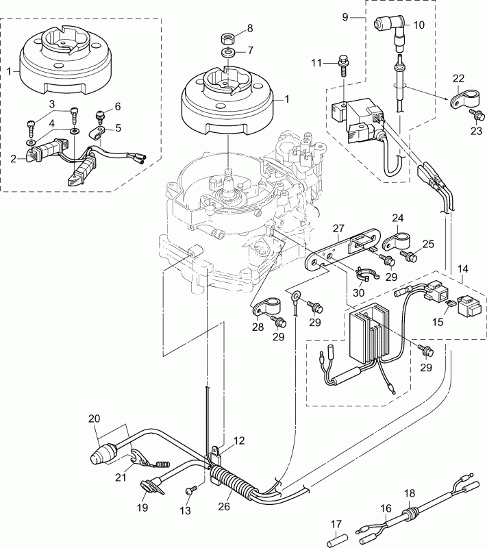 ��������� ��������� EVINRUDE B6RX4INS  - ignition System / ignition System