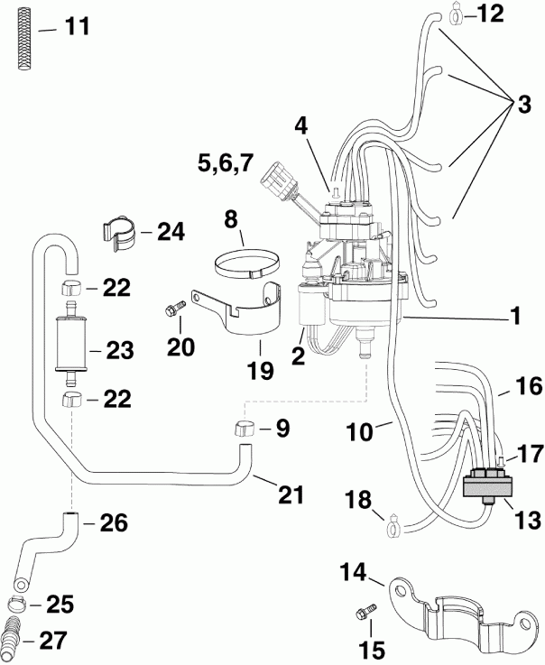 ��������� ��������� EVINRUDE E150DSLINE  - l Pump - l �����