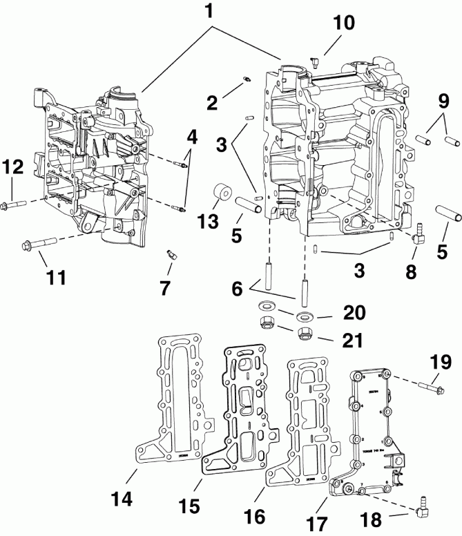 ����� Evinrude E30TESLINC  - linder/crankcase