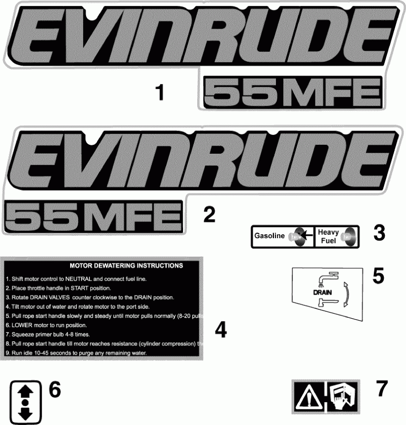 �������� ����� EVINRUDE E55MJRLINB  - cals / cals