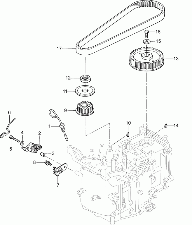 ����� EVINRUDE B10PX4AAB  - ������ ����������� & ����s - timing Belt & Pulleys