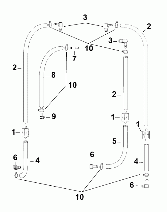 ��������� �������� ����� Evinrude E130DPLAAB  - oil Recirculation System - C������ ������������ �����