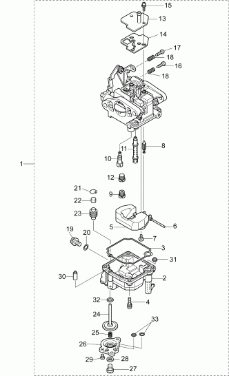 �������� ��������� ����� EVINRUDE E15TE4AAB  - carburetor Assembly - ���������� � �����