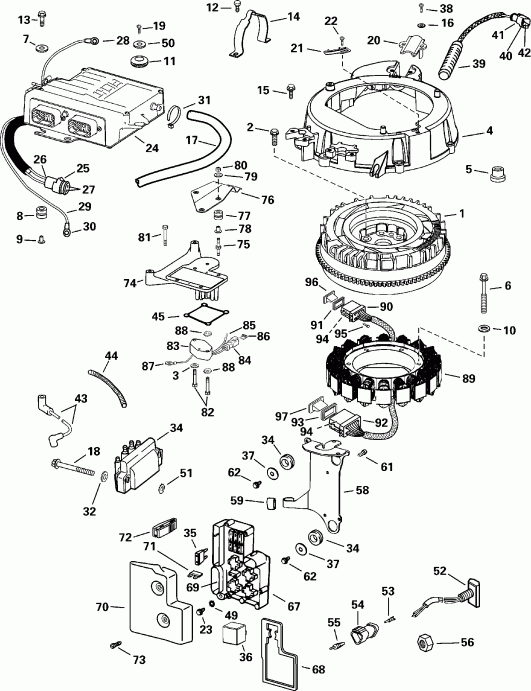 ��������� ����� Evinrude E115FPLSSH FFI, Elec Start, TNT, 20 IN.   - ectrical System - ectrical System