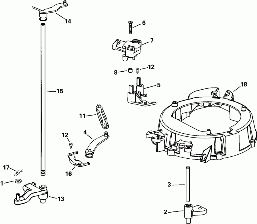 �������� ��������� ����� EVINRUDE E175FSLSSC FFI, Elec Start, TNT, 20 IN.   - rottle Linkage