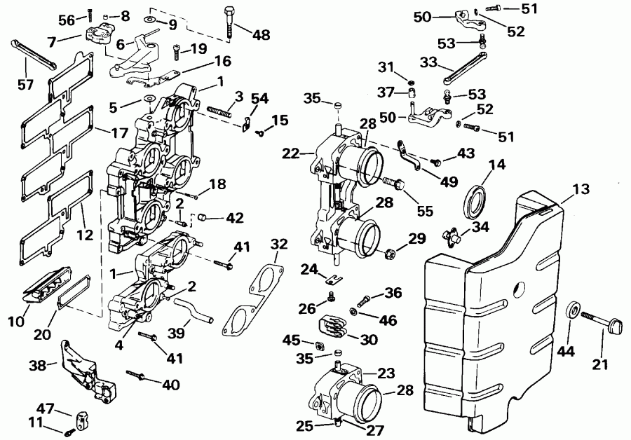�������� ��������� ����� Evinrude E225FPLSSC FFI, Elec Start, TNT, 20 IN s  - take Manifold - take ���������