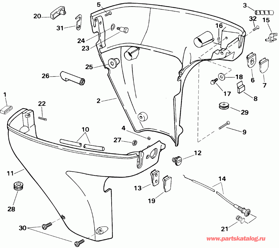 ��������� ��������� EVINRUDE E10EL4SID 4-stroke, elec start, remote,   - wer Engine Cover