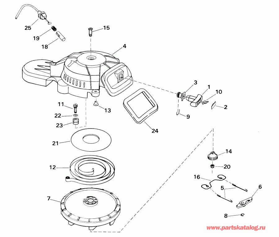 ����� ������� E5R4SIE 4-stroke, rope start, tiller, 15  - wind �������