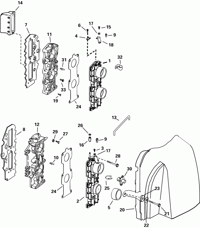 ��������� �������� ����� Evinrude E115FPLSRE  - take ��������� / take Manifold