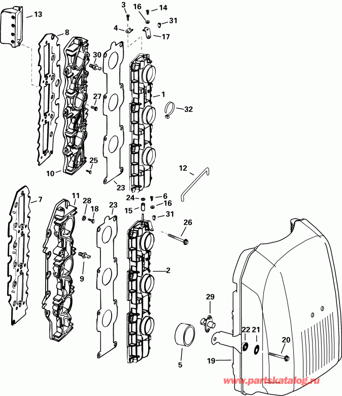 ��������� EVINRUDE E175FPXSRE  - take Manifold - take ���������