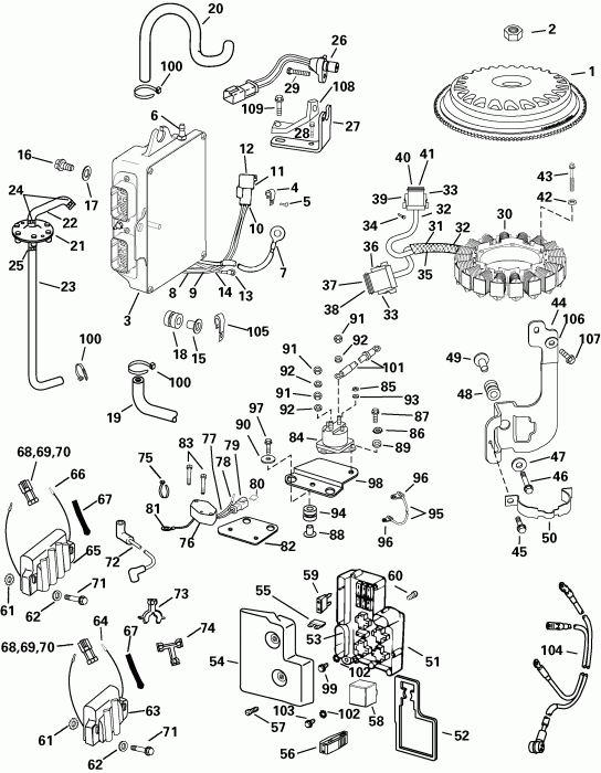 �������� ����� EVINRUDE E250FCXSRM  - ectrical System - ectrical System