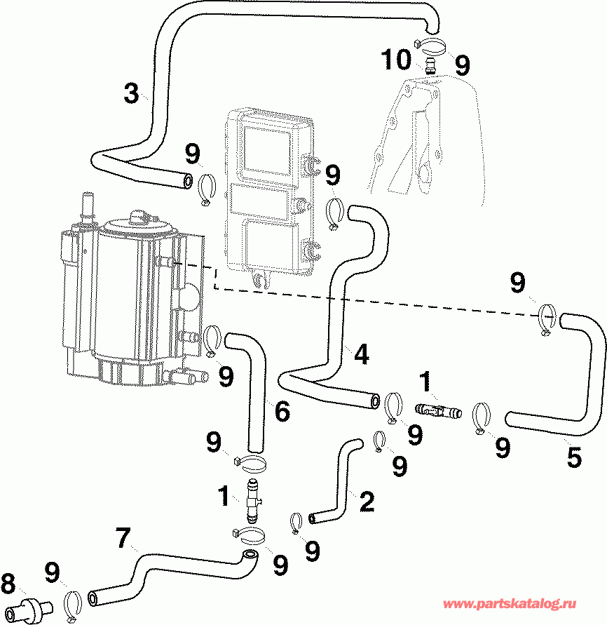 ����� Evinrude E40DELSRC  - oling �����s / oling Hoses