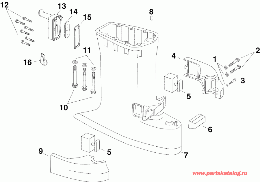 ����� Evinrude E40DELSRC  - haust Housing - haust ������