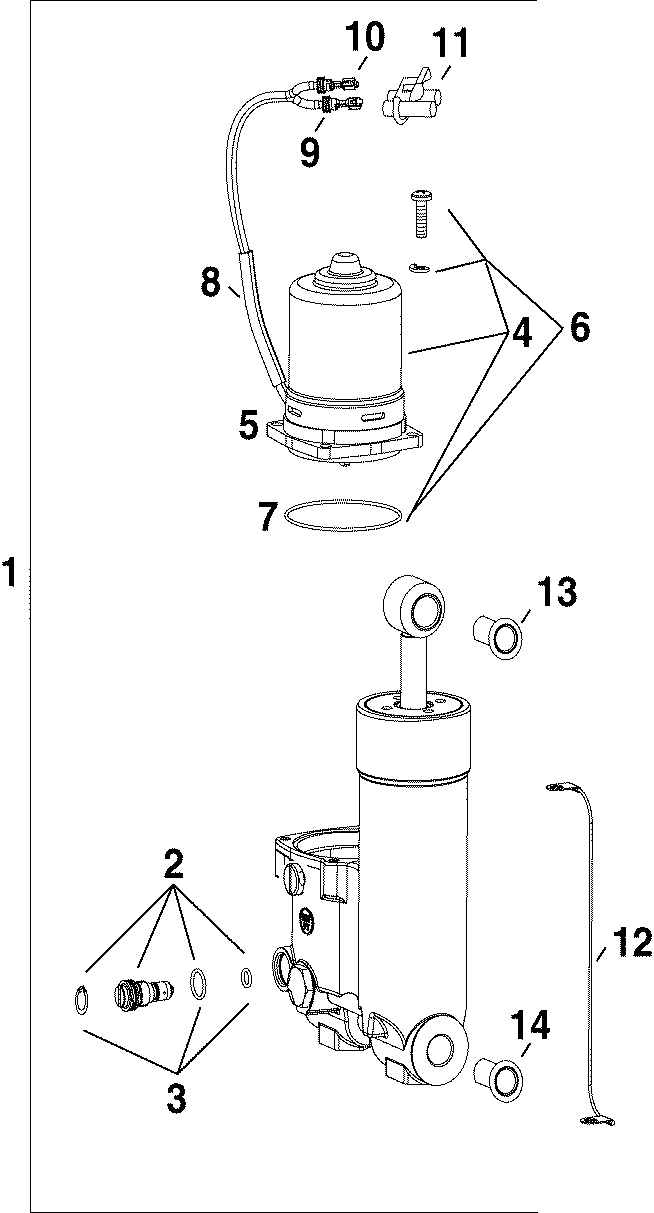 �������� ����� Evinrude E50DPLSRC  - im & Tilt Hydraulic Assembly - im & Tilt Hydraulic Assembly