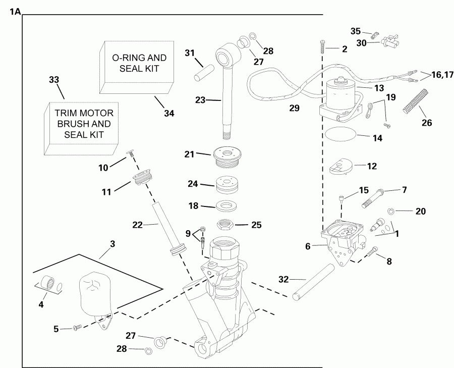 ��������� �������� ����� Evinrude E75DPLSRC  - im & Tilt Hydraulic Assembly - im & Tilt Hydraulic Assembly