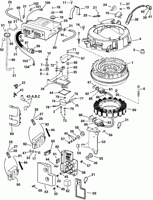 ��������� ����� Evinrude E135FPXSOB  - ectrical System - ectrical System