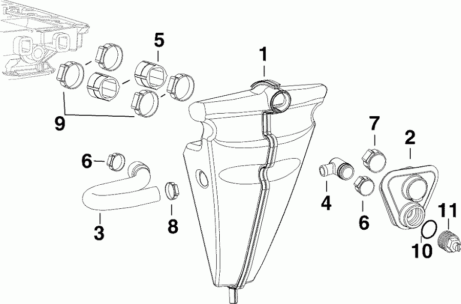 ��������� ����� Evinrude E225DHLSOG  - haust Muffler / haust Muffler