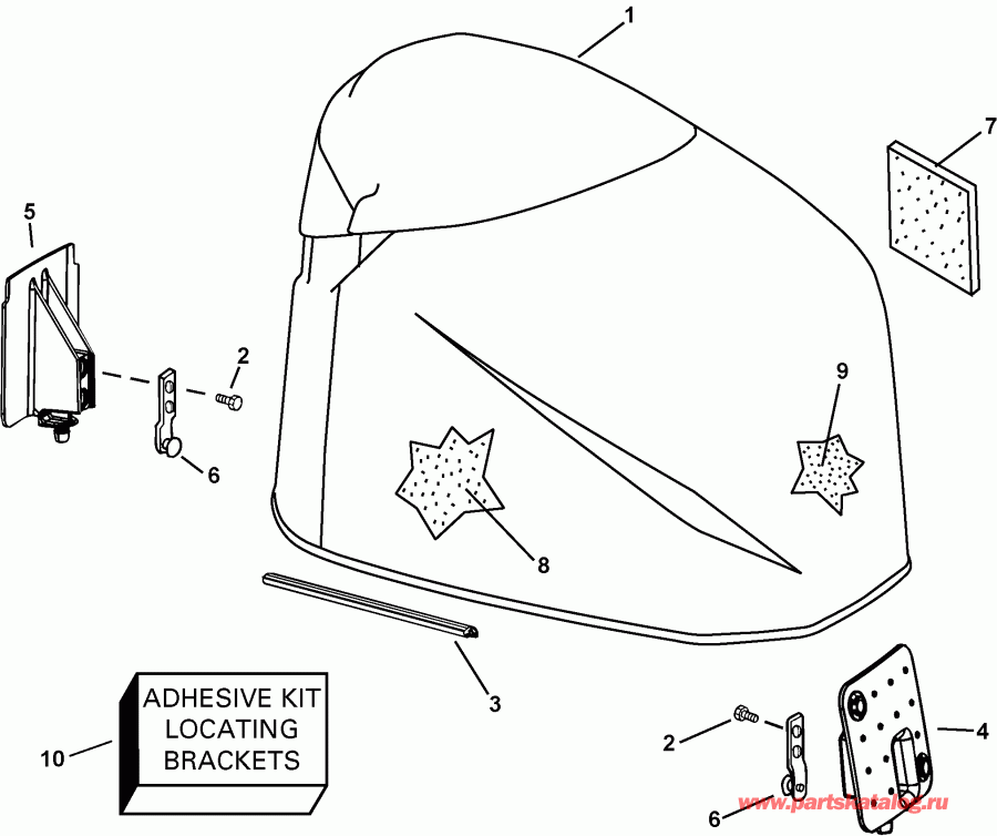  Evinrude E250FPXSOB  - gine Cover / gine ������
