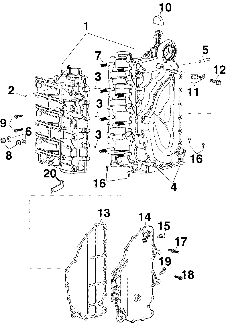 �������� ����� ������� E90DPLSOR  - linder & Crankcase - linder & ������ ���������