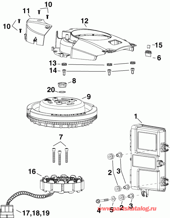  ������� E90DPXSOR  - m, ������, ������� - m, Stator, Flywheel