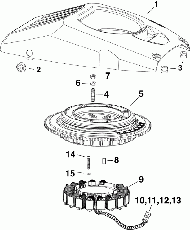 ����� Evinrude E200DSLSUF  - ywheel & ������ - ywheel & Stator