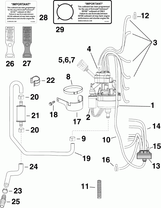 ��������� Evinrude E200DSLSUF  - l ����� - l Pump