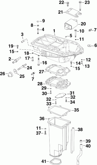 �������� ��������� ����� EVINRUDE E225DCXSUA  - haust ������ Inner - haust Housing Inner