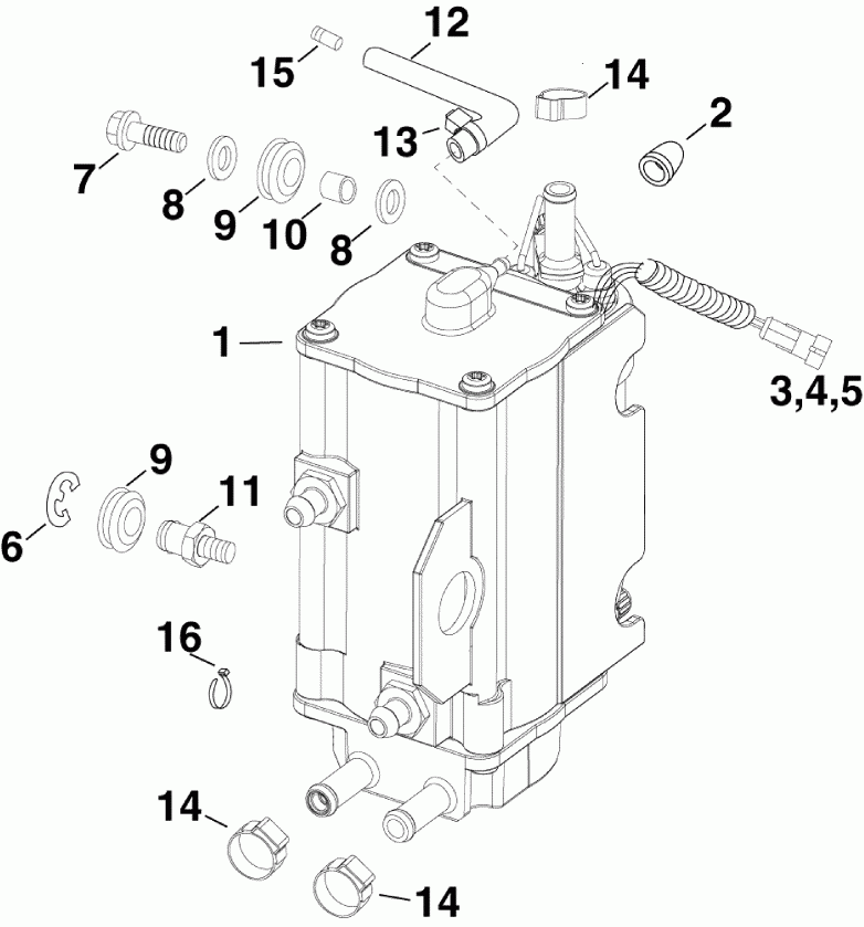 �������� ��������� ����� Evinrude E250DPLSUA  - el Pump & Vapor Separator / el ����� & ��������������