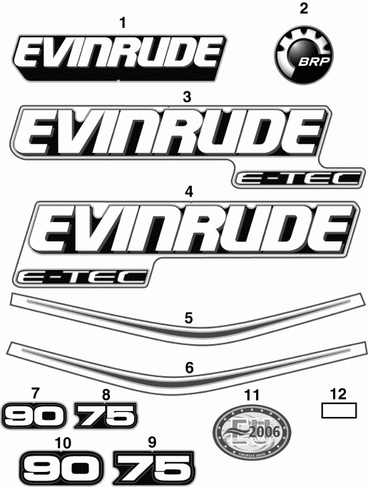 �������� ����� Evinrude E90DPLSUM  - cals ������� Models - cals Blue Models